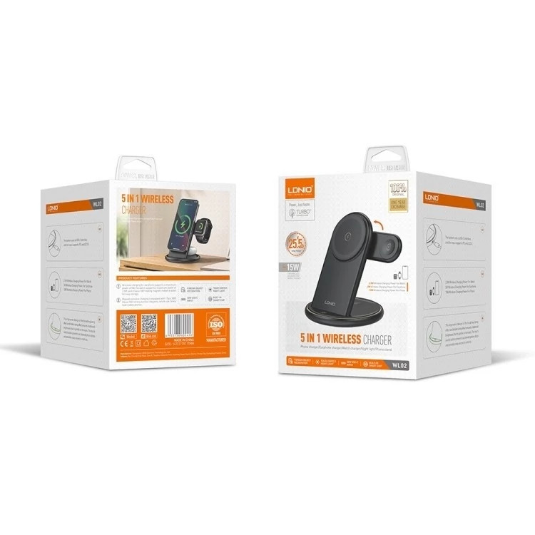 شارژر بیسیم الدینیو مدل WL02 | شارژ سریع، طراحی شیک