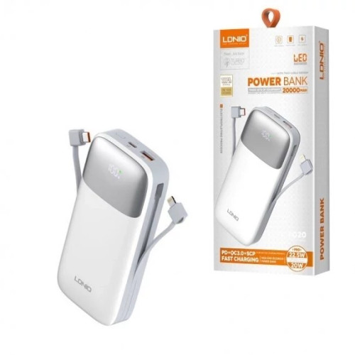 پاوربانک الدینیو مدل PQ20 ظرفیت ۲۰۰۰۰ میلیآمپر ساعت | شارژ سریع و ایمن