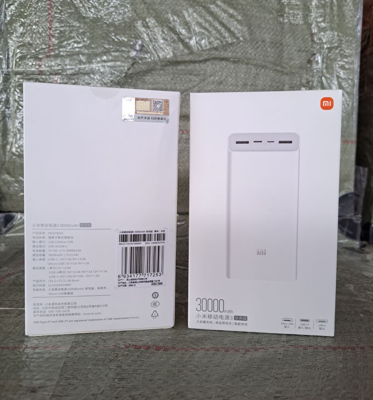 power bank xiaomi 30000mah