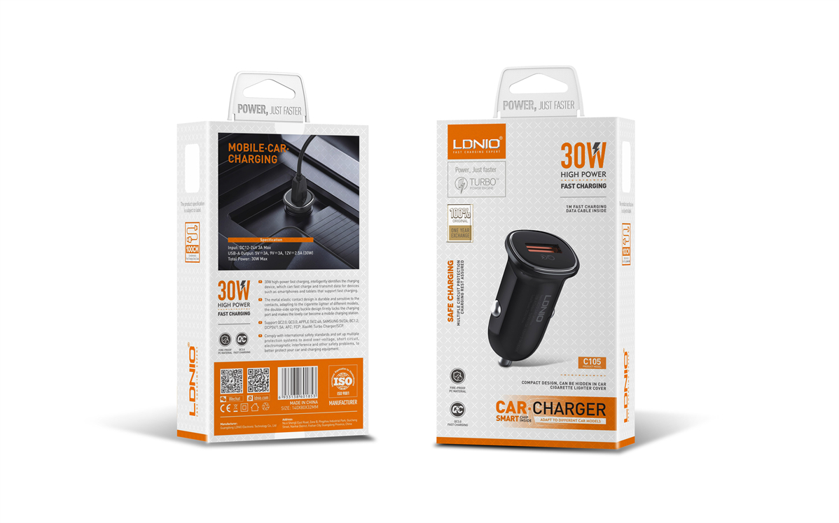 شارژر فندکی LDNIO با فناوری QC3.0