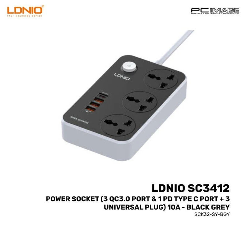 قیمت چند راهی برق و شارژر LDNIO SC3412