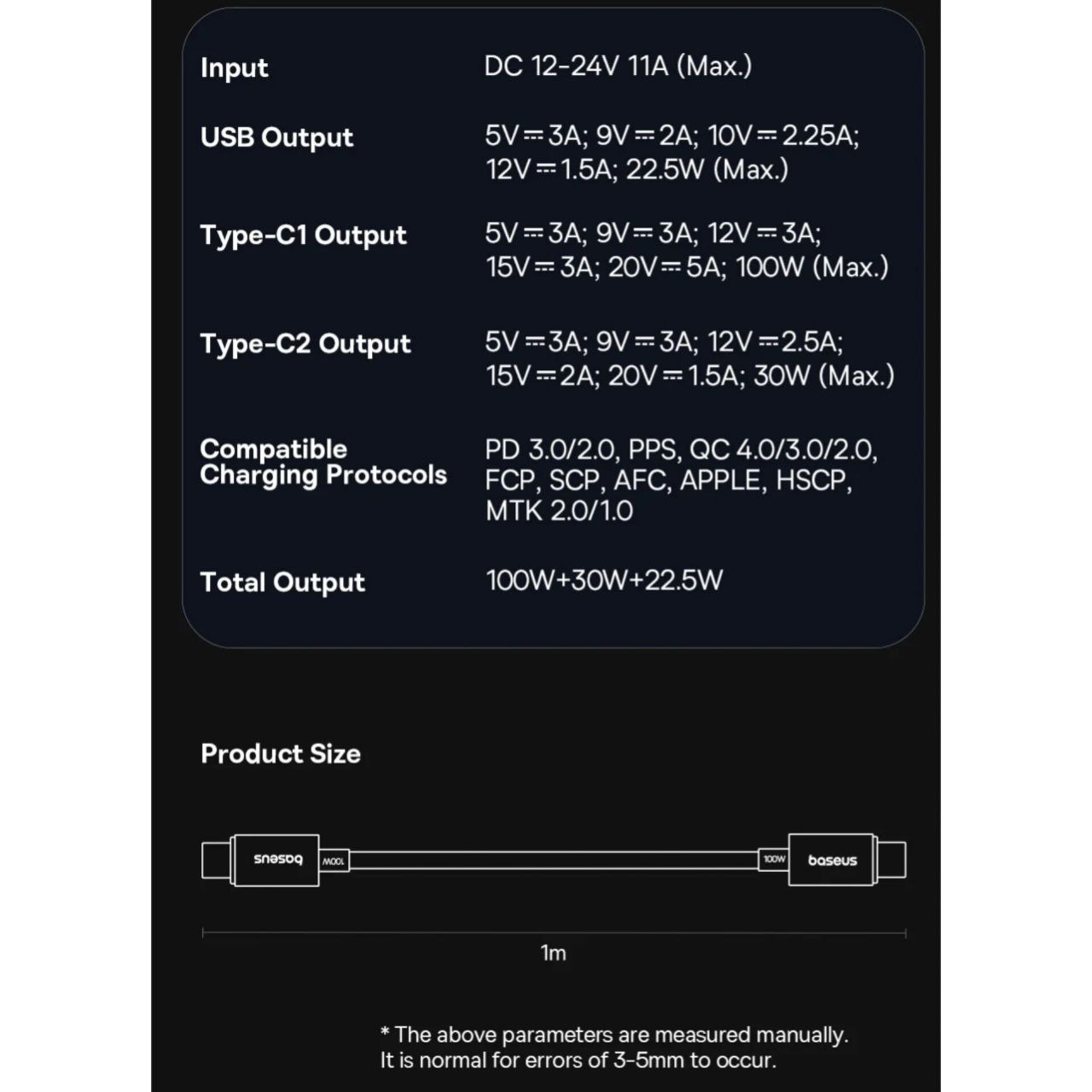 خرید آنلاین شارژر فندکی بیسوس PD 152.5W