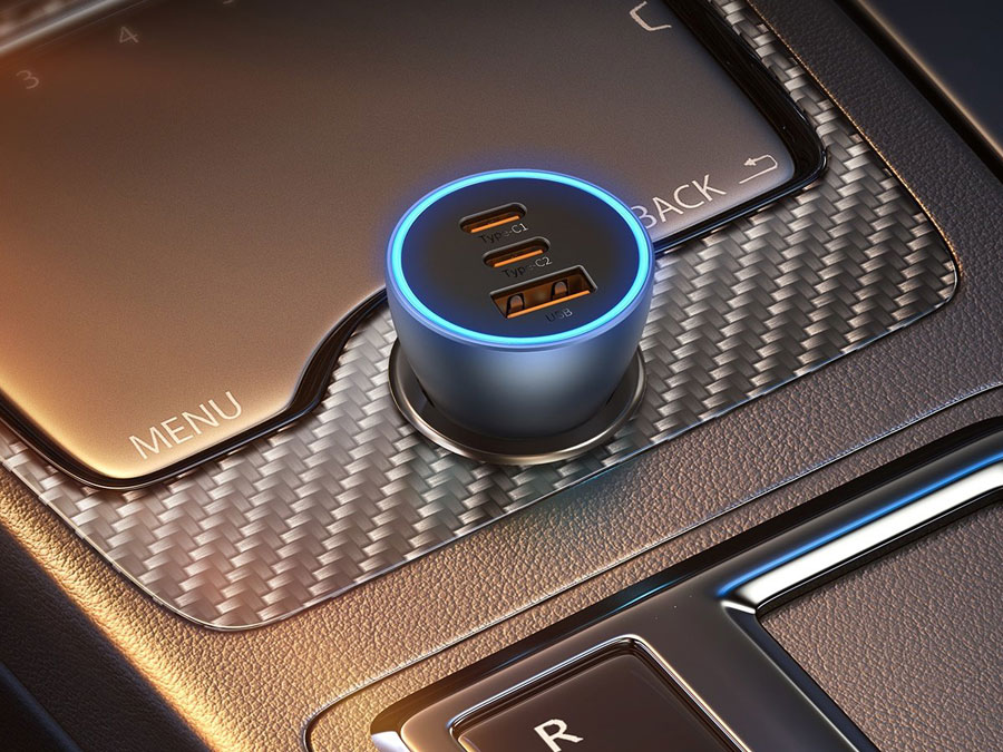 شارژر فندکی Baseus 65 وات ۳ پورت