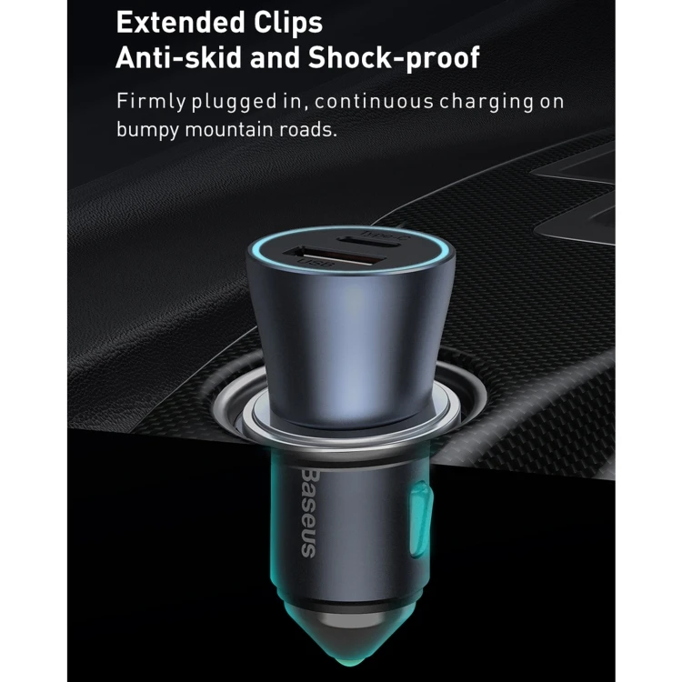 شارژر فندکی دو پورت بیسوس ۴۰ وات