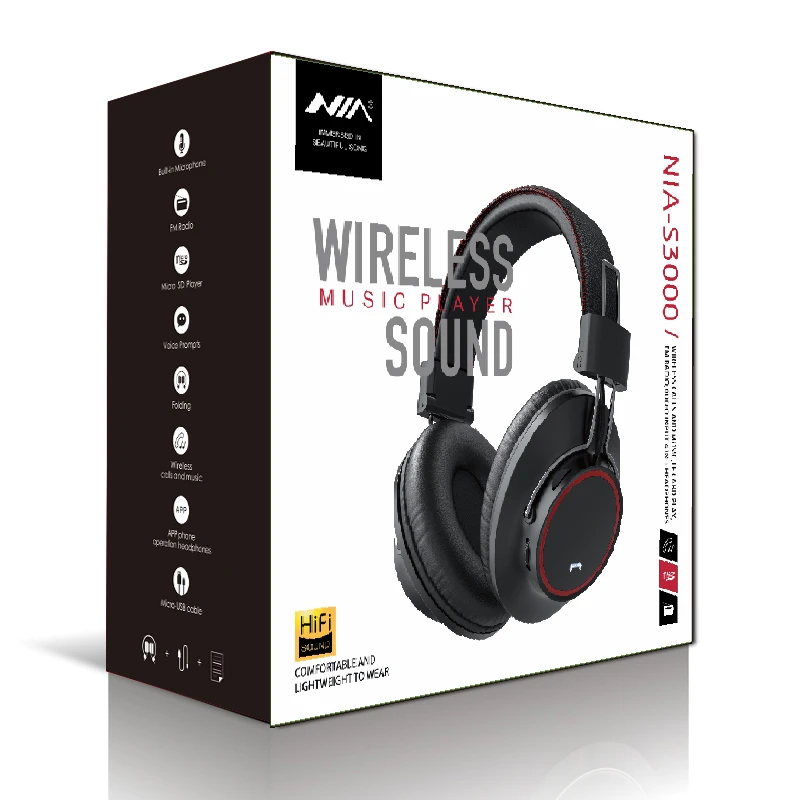 هدفون دورگوشی NIA S3000 با رادیو FM