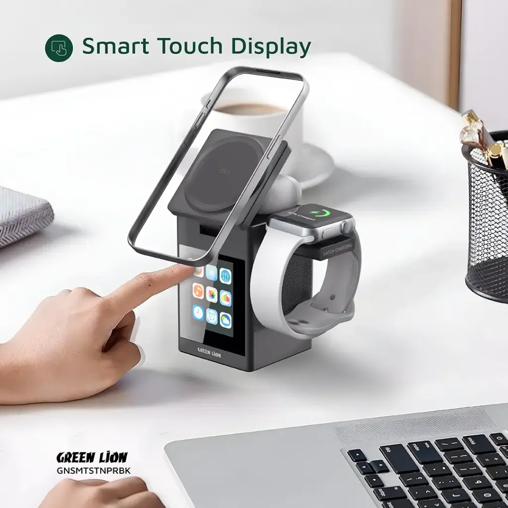 شارژر وایرلس سریع و اسپیکر میزکار